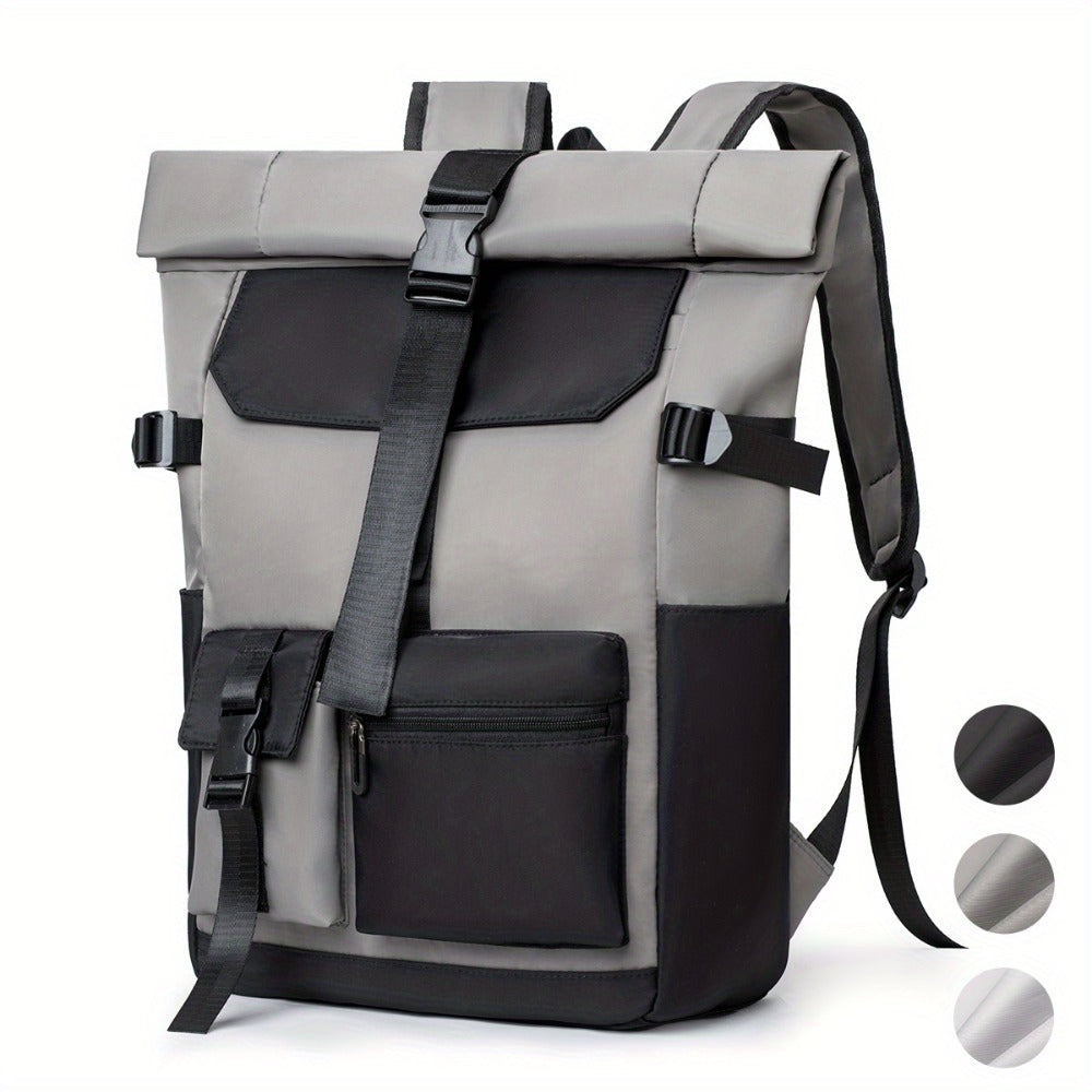 Mochila de Viaje Moderna de 20L/26L para Hombres, Mujeres, Estudiantes, Mochila Escolar Ligera con Tapa Enrollable, con Cremallera Antirrobo, Mochila Ligera para Senderismo, Viajes y Deportes al Aire Libre