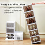 Contenedores de almacenamiento de zapatos de seis niveles, organizador de zapatos de plástico, plegable y apilable, ideal para armarios y entradas, organizador de almacenamiento de zapatos - No necesita ensamblaje, organizador de zapatos de varios niveles