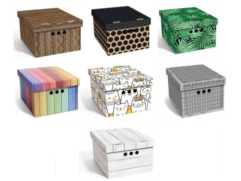 Caja de almacenamiento decorativa de cartón, 1 pieza, con estampado, para ropa, artículos pequeños, documentos, ideal para hogar, oficina o armario, dimensiones: 35x26.3x18.6 cm