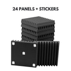 24 Paneles acústicos de alta densidad para insonorizar, 30x30x5 cm, absorbentes de sonido de espuma acústica, aislante acústico para Estudios de Grabación, Salas de Música, Oficinas, Espacios de Juegos, Podcasts, Aulas, Cines en Casa y Paredes de Dormitor