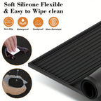 Alfombrilla de Café de Silicona 2 en 1 con Bordes Elevados y Diseño Antideslizante - Fácil de Limpiar, Duradera 59.94cm X 40.13cm para Máquinas de Café, Ideal para Uso en el Hogar y la Oficina, Accesorios para Barra de Café, Regalo Perfecto para Amantes d