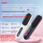 Plancha de pelo inalámbrica | Plancha de Cabello Inalámbrica, Calentamiento Rápido, Peine Alisador para Mujeres, Ligero, Puerto Tipo-C, Anti