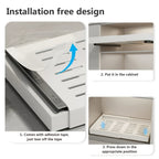 Organizador de gabinete extraíble y expandible de alta resistencia, con 3 rieles silenciosos, ancho ajustable (30.99 cm - 51.99 cm), apto para gabinetes de cocina, estantes extraíbles de gabinete