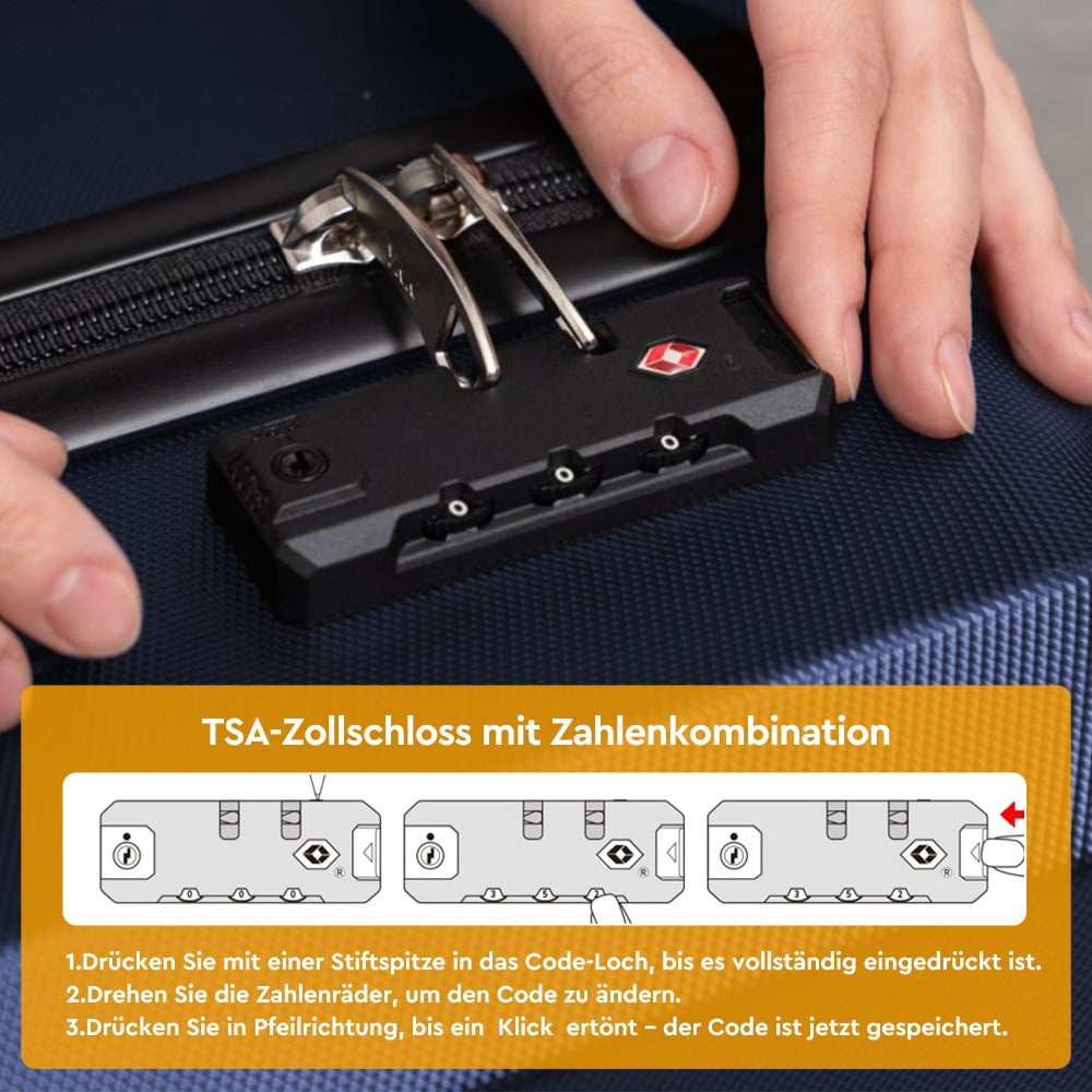 Juego de 5 piezas de equipaje, juego de viaje para trolley de negocios y viajes, cerradura TSA, ruedas de 360°