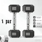 Mancuernas de hierro macizo, juego de mancuernas hexagonales de hierro fundido, con pesos de 2,5 kg, 5 kg, 7,5 kg, 10 kg, 12,5 kg, 15 kg, 20 kg y 25 kg, adecuados para entrenamientos en casa y en el gimnasio, ideales para el entrenamiento de brazos, yoga