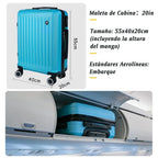 Maleta De Cabina Exclusiva Para Vuelos Europeos, Ideal Para Vacaciones De Verano Y Viajes A La Playa. Dimensiones Precisas De 55×40×20 Cm, Diseño Rígido Resistente Con 4 Ruedas Giratorias 360°, Tirador Telescópico Suave Y Cerradura De Seguridad. Ligera Y
