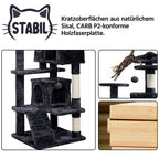 Costoffs Poste para Rascar de Gatos de 138 cm, Árbol Resistente con Pelota de Juego y Cueva para Gatos, Torre de Rascado y Escalada para Gatos, Casa para Gatos
