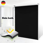1pc Persiana Enrollable para Sombra, Opacante, Tela de Triple Capa con Recubrimiento Plateado para Reflexión Solar, Sin Necesidad de Taladrar, Ancho Opcional = Ancho de la Tela + 4cm