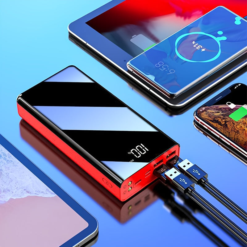 Batería externa | Batería Externa de Gran Capacidad de 50000mAh con Pantalla LED Inteligente, Linterna, Reserva de Energía de Emergencia para