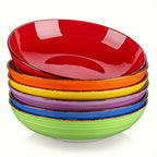 Juego de 6 tazones de arcilla coloridos para pasta, cada uno con una capacidad de 1140 ml, perfectos para servir sopa