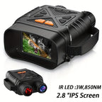 Binoculares Digitales de Visión Nocturna HD con Pantalla de 2.8" - 10x Digital, 800m de Uso Diurno y Nocturno en Completa Oscuridad, Alimentación por USB, Visor Infrarrojo de Visión Nocturna, Ajuste Infrarrojo de 7 Velocidades, para Caza, Exploración al A