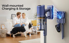 Aspiradora Inalámbrica Laresar V11, 90 Minutos de Autonomía Máxima, 650W, Aspiradora de Mano con Base de Carga, Pantalla Táctil, Aspiradora 6 en 1 para Alfombras/Suelos Duros/Pelo de Mascotas