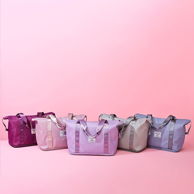 Bolso de mano de gran capacidad, equipaje de fin de semana ligero de nailon, bolsa de viaje portátil para gimnasio y almacenamiento