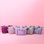 Bolso de mano de gran capacidad, equipaje de fin de semana ligero de nailon, bolsa de viaje portátil para gimnasio y almacenamiento