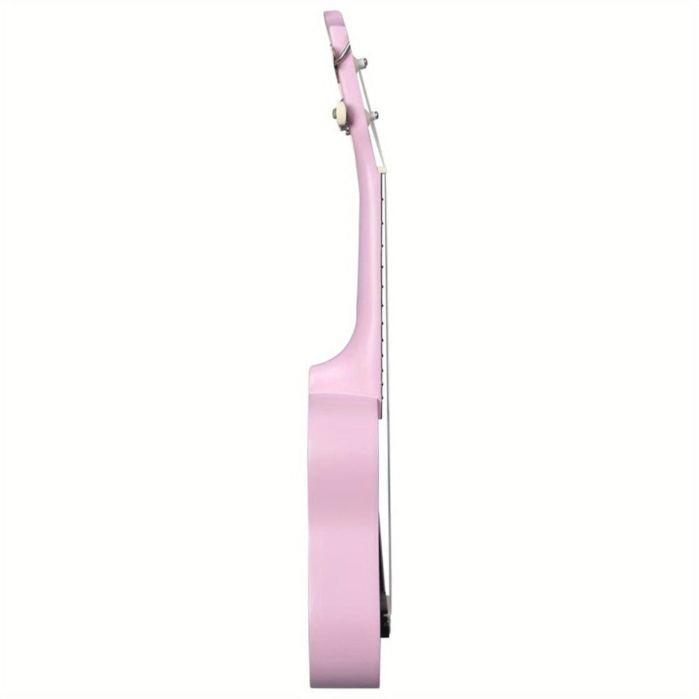 Set de Ukulele Soprano de Tilo con Bolsa y 2 Púas Escala para Instrumento Cuerda Instrumento Guitarra Hawaiana Uke Rosa 53.34 cm