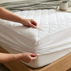 Protector De Colchón, Funda De Colchón Grande De Varios Tamaños, Impermeable, Transpirable, Suave, Impresa, Lavable A Máquina, Blanco