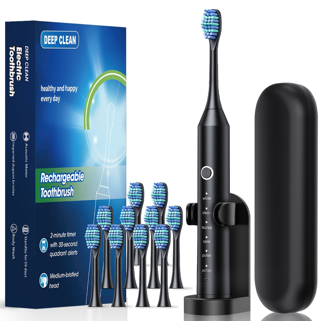 Cuidado bucal | Cepillo de dientes eléctrico inteligente para adultos con 6 modos de limpieza (limpieza profunda, blanqueamiento, cuidado de