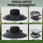 Sombrero abanico con protección solar UPF y sistema de enfriamiento USB, ala ancha para exteriores, apto para pesca, senderismo, escalada, con batería para uso prolongado en clima caluroso