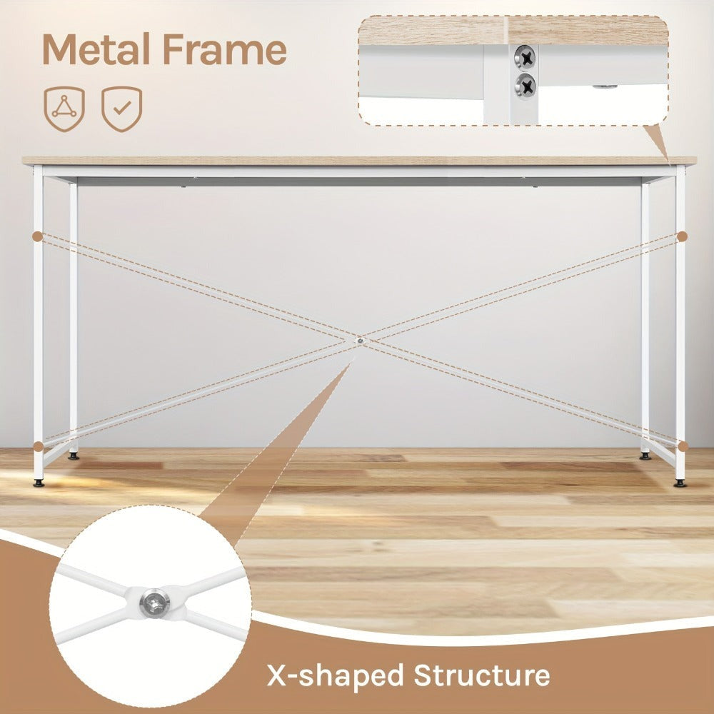 Mesa de escritorio ergonómica universal de 1 pieza para oficina, escritorio para portátil, escritorio para computadora con un soporte de metal resistente, adecuada para oficinas en casa y empresas