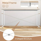 Mesa de escritorio ergonómica universal de 1 pieza para oficina, escritorio para portátil, escritorio para computadora con un soporte de metal resistente, adecuada para oficinas en casa y empresas