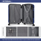 Maleta de embarque de carcasa rígida ABS 55x35x20cm, carrito de viaje, equipaje de mano de cabina, 33L, regalo de Black Friday, Día de Acción de Gracias, Navidad