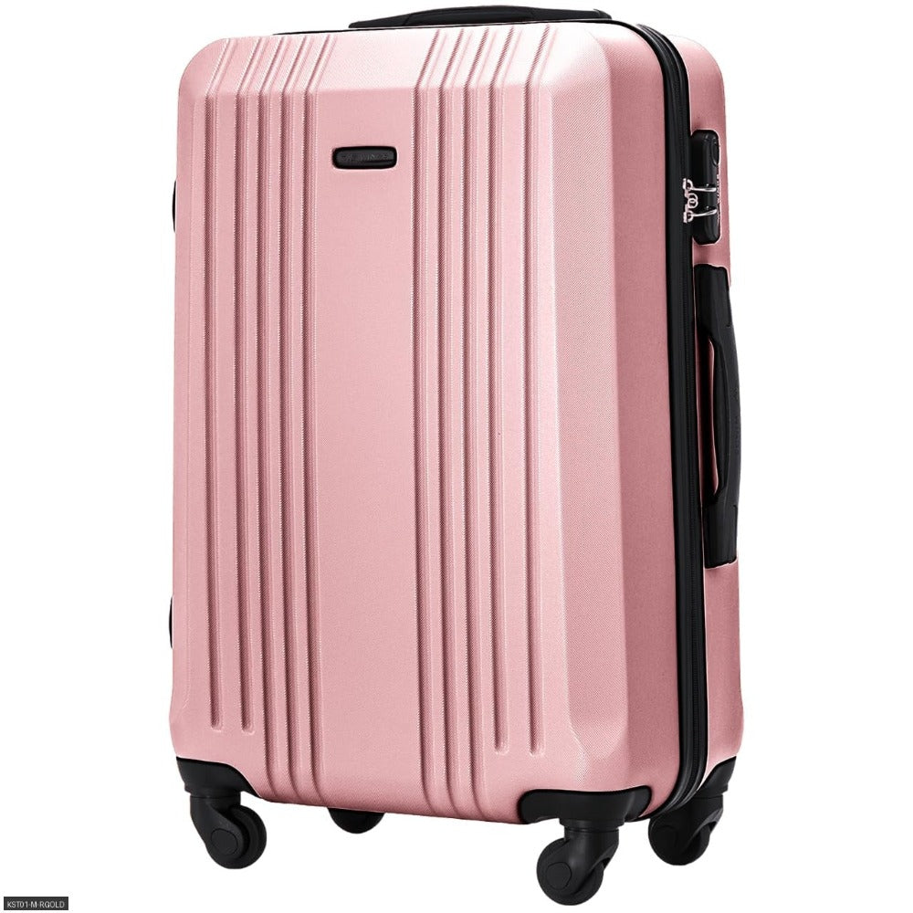 Maleta Rígida Grande XL, Aprox. 75X47X27 Cm O 66X42X24 Cm O Maleta de Cabina 56X38X22 Cm O 55X38X20 Cm / 18" 20" 24" 28" / ABS+, Asa Telescópica Ajustable, 4 Ruedas de 360°, Cerradura con Código, Equipaje de Mano en Colores Oro Rosa / Champán / Amarillo /