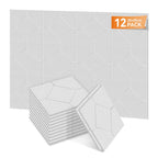 12 piezas de paneles acústicos rómbicos autoadhesivos, paneles de pared de alta densidad, paneles de pared de listones