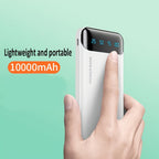 Paquete de 2 baterías externas, banco de poder de 22,5 vatios y 10000 mAh, cargador portátil con carga rápida LED, compatible con teléfonos inteligentes, tabletas, etc.