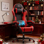 Silla de gaming, silla ergonómica para videojuegos para adultos, silla de ordenador para gamer con reposacabezas, soporte lumbar de masaje, silla de oficina giratoria