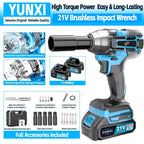 Llaves de impacto inalámbricas, Llaves de impacto de alto torque, Juegos de llaves inalámbricas, Equipadas con baterías, Baterías recargables. Brocas inalámbricas, Destornilladores compatibles con automóviles, Mecánicos de reparación de motocicletas, Entu