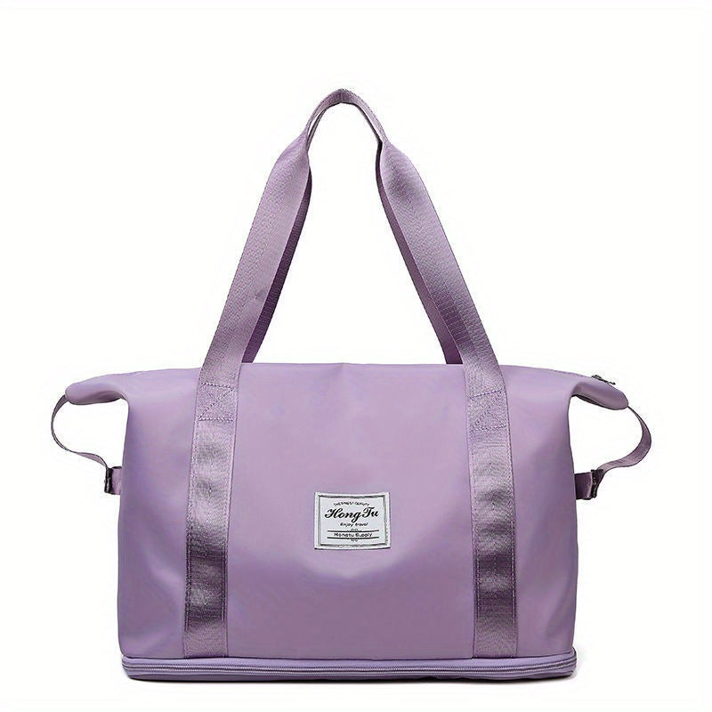 Bolso de mano de gran capacidad, equipaje de fin de semana ligero de nailon, bolsa de viaje portátil para gimnasio y almacenamiento