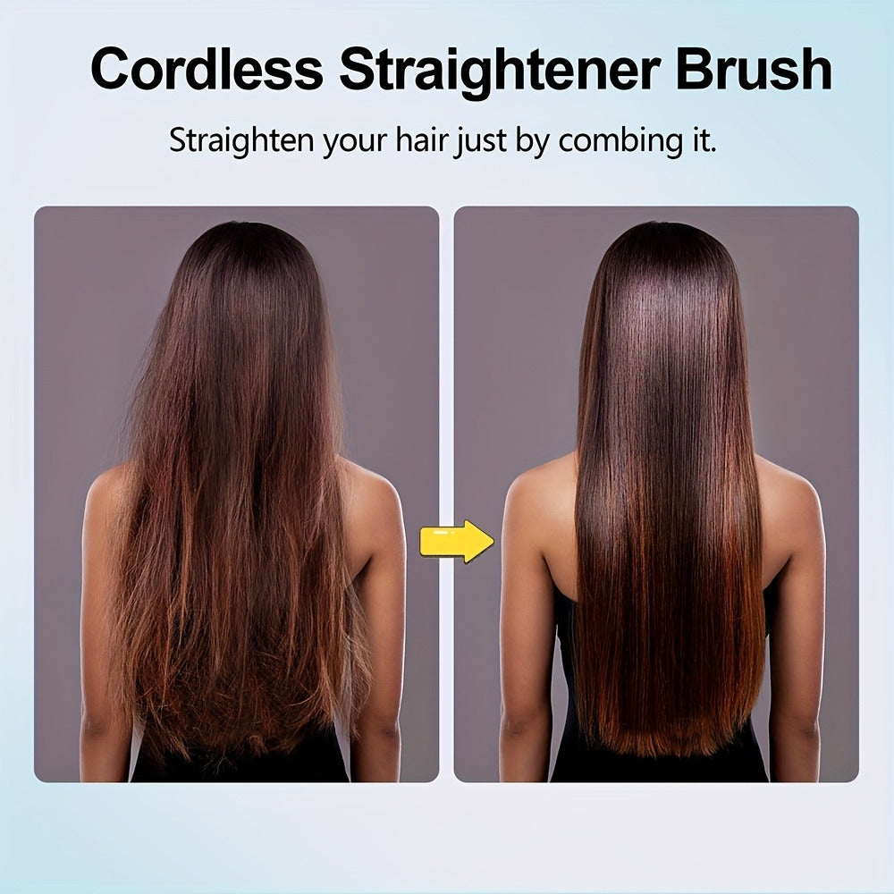 Plancha de pelo inalámbrica | Plancha de Cabello Inalámbrica, Calentamiento Rápido, Peine Alisador para Mujeres, Ligero, Puerto Tipo-C, Anti