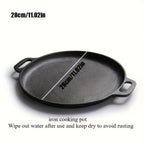 Sartén plancha multifunción de hierro fundido, 1 pieza - Sartén antiadherente para pizza, barbacoa, panqueques - Compatible con todas las estufas, ideal para cocina doméstica y cocina al aire libre