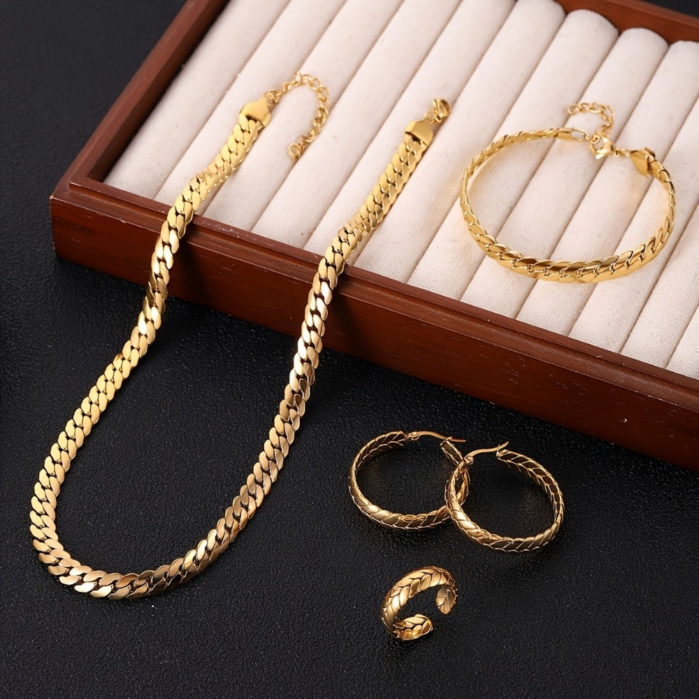 ARTPAGE, Juego de joyería de plata 925 para mujer, collar + pulsera + aretes + anillo/ Juego de 4 piezas. Peso total del producto (93.31 g), glamuroso y elegante, el regalo perfecto para mujer, ideal para el Día de San Valentín, viene con una exquisita ca