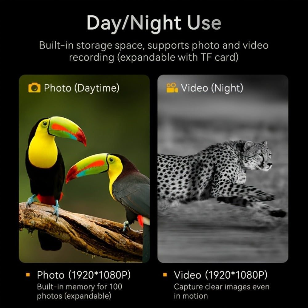 Binoculares Digitales de Visión Nocturna HD con Pantalla de 2.8" - 10x Digital, 800m de Uso Diurno y Nocturno en Completa Oscuridad, Alimentación por USB, Visor Infrarrojo de Visión Nocturna, Ajuste Infrarrojo de 7 Velocidades, para Caza, Exploración al A