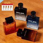 Un set de fragancias de cuatro piezas, que incluye perfume y colonia para hombre, para realzar el encanto y proporcionar un aroma duradero. Adecuado para uso personal o como regalo de vacaciones, totalizando