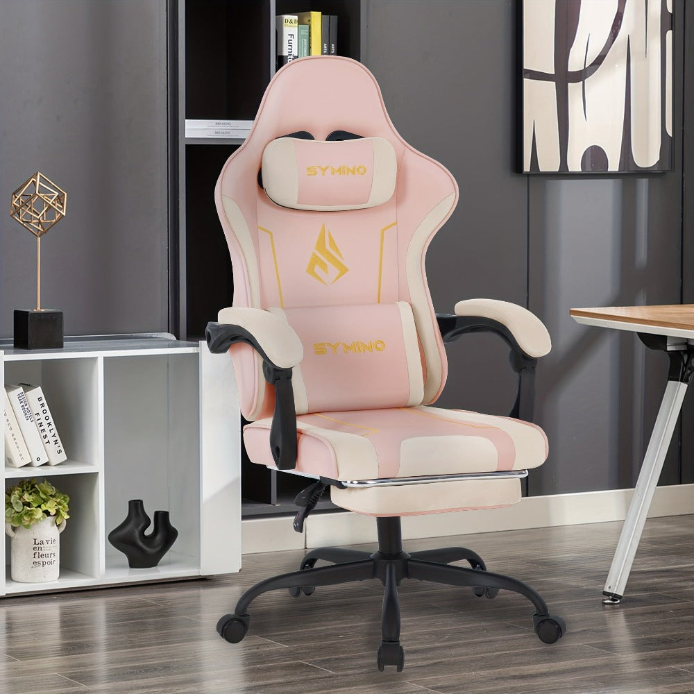 Silla de Oficina Ergonómica SYMINO, Ajustable, Cómoda, Cojín de Látex, Adecuada para Uso en Oficina, Reduce la Fatiga Durante el Sentado Prolongado, Altura Ajustable
