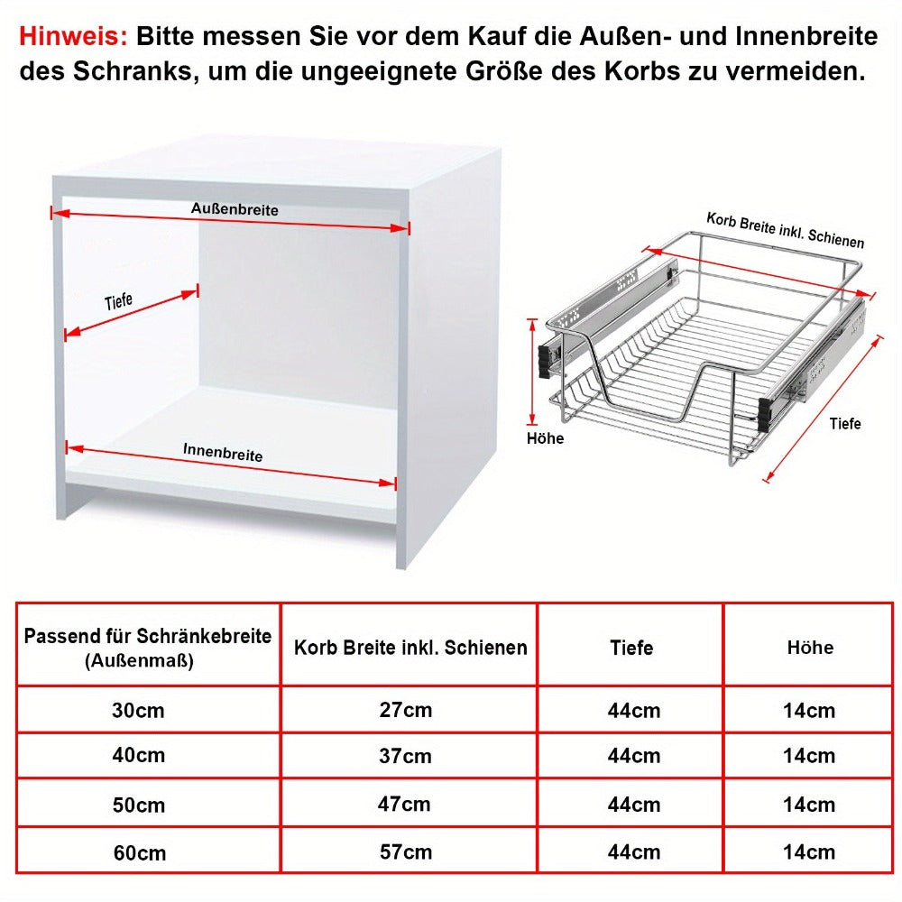 Organizador de gabinetes de cocina telescópico con cajones extraíbles, estante extensible, organizador de cajones de cocina, cesta de estante de cocina extraíble, cajón de dormitorio extraíble, extensión completa, capacidad de carga de 20 kg