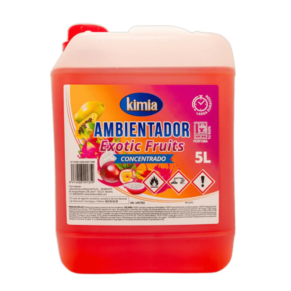 KIMIA - Ambientador de Hogar Exotic Fruits 5L | Perfumador con Fragancia Tropical Duradera | Para Cualquier Estancia de Casa, Coche, Oficina y Más | Fórmula Concentrada | Ambiente Fresco y Perfumado
