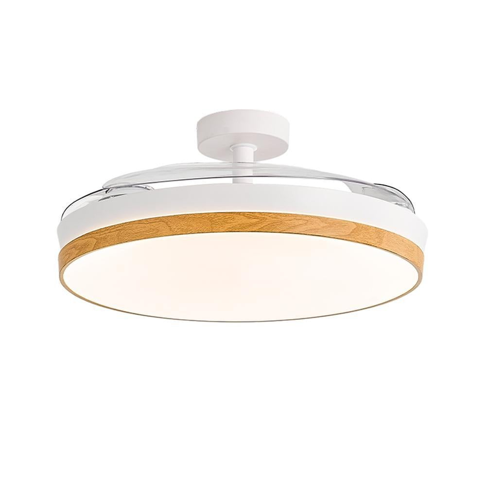 Ventilador de Techo con Luz LED Aspas Retráctiles, SPTO-2, 3 Tonalidades, Control Remoto, 6 Velocidades, Motor DC Silencioso, Temporizador, Sin WiFi