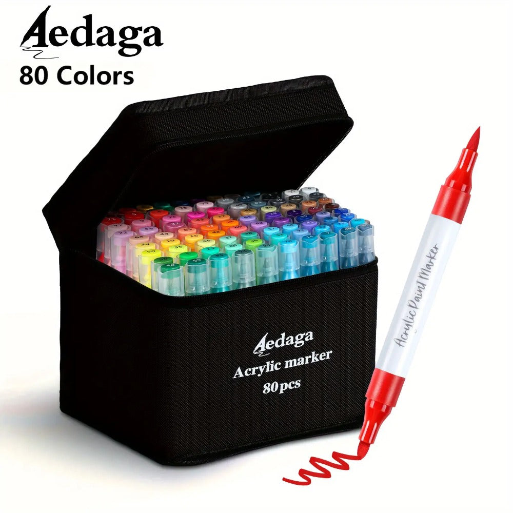 Rotuladores de pintura acrílica - Rotuladores de arte de punta fina y ancha, tinta anti-envejecimiento, adecuados para pintar rocas, madera, lienzo, metal y proyectos creativos, uso profesional para pintar y arte