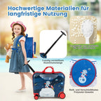 Juego de Equipaje Infantil de 2 Piezas + Mochila, Maleta con Ruedas de 12"+18" y Carcasa Impermeable, Equipaje para Niños y Niñas con Tema de Astronauta (Tema Astronauta)