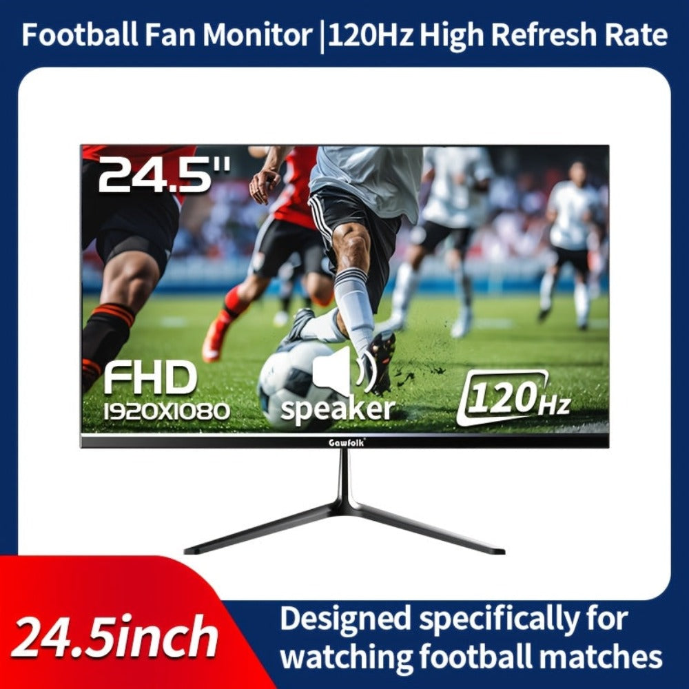 Monitor Gaming Gawfolk de 24.5 pulgadas, Panel Plano, Tasa de Refresco de 200Hz, Full HD 1080P, Pantalla PC, Panel IPS, Diseño sin Bordes, Tecnología Freesync, Soporte Panel VA, Conectividad HDTV y Displayport, Compatible con Montaje en Pared VESA 75X75