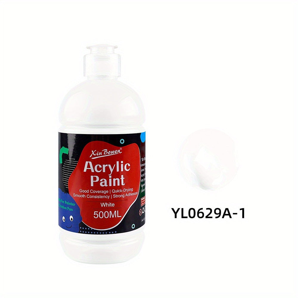 Pintura acrílica prémium de 14 colores en botellas de 500 ml, consistencia espesa y cobertura opaca para trabajo de estudio, bocetos al aire libre, pintura sobre lienzo, murales de pared y manualidades (artistas, estudiantes, aficionados)