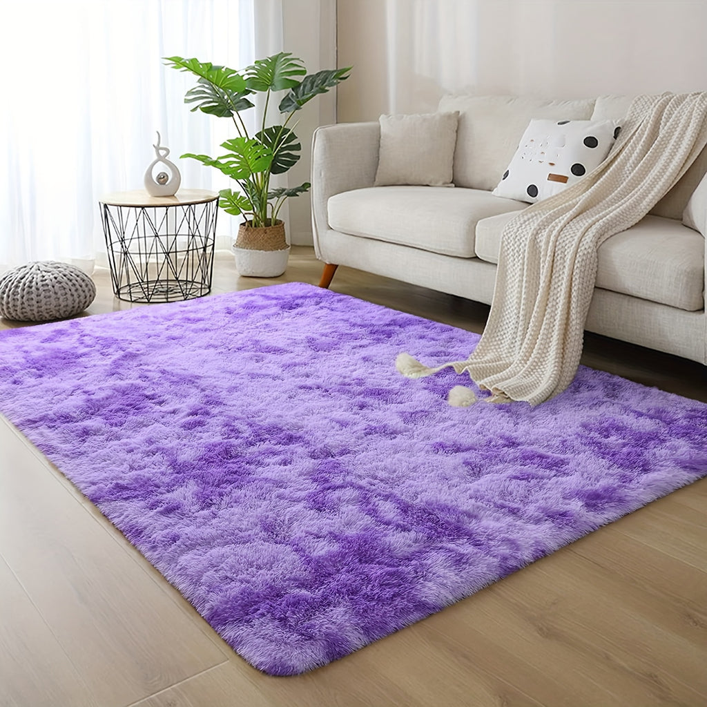 1 alfombra suave de felpa, alfombra de felpa antideslizante, alfombra suave de felpa para mesita de noche, alfombra tie-dye para sala de estar, decoración del hogar, alfombra para dormir mascotas, alfombra para dormitorio y sala de estar, decoración de la