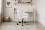 Sillas de oficina | Silla de Oficina, Silla de Maquillaje de Faux Fleece, Silla Giratoria Cómoda, Silla Ergonómica de Oficina, Altura Ajustable