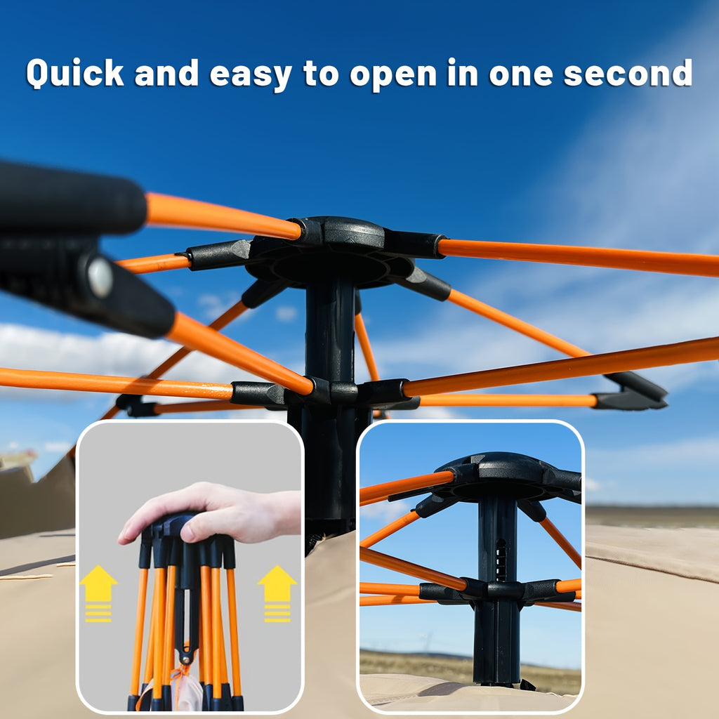 Tienda de campaña PAKICETUS de montaje instantáneo en 3 segundos con varillas de fibra de vidrio y tela Oxford de alta calidad - Configuración automática instantánea, tienda de campaña ligera para todas las estaciones, resistente al viento, interior espac
