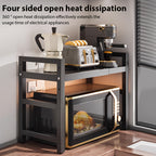 Estante de microondas ajustable y expandible - Estante de encimera de acero al carbono resistente para almacenamiento de cocina, utensilios y organizador de vajilla, ancho ajustable de 40-64 cm, altura ajustable de 32-2 cm - Diseño que ahorra espacio para