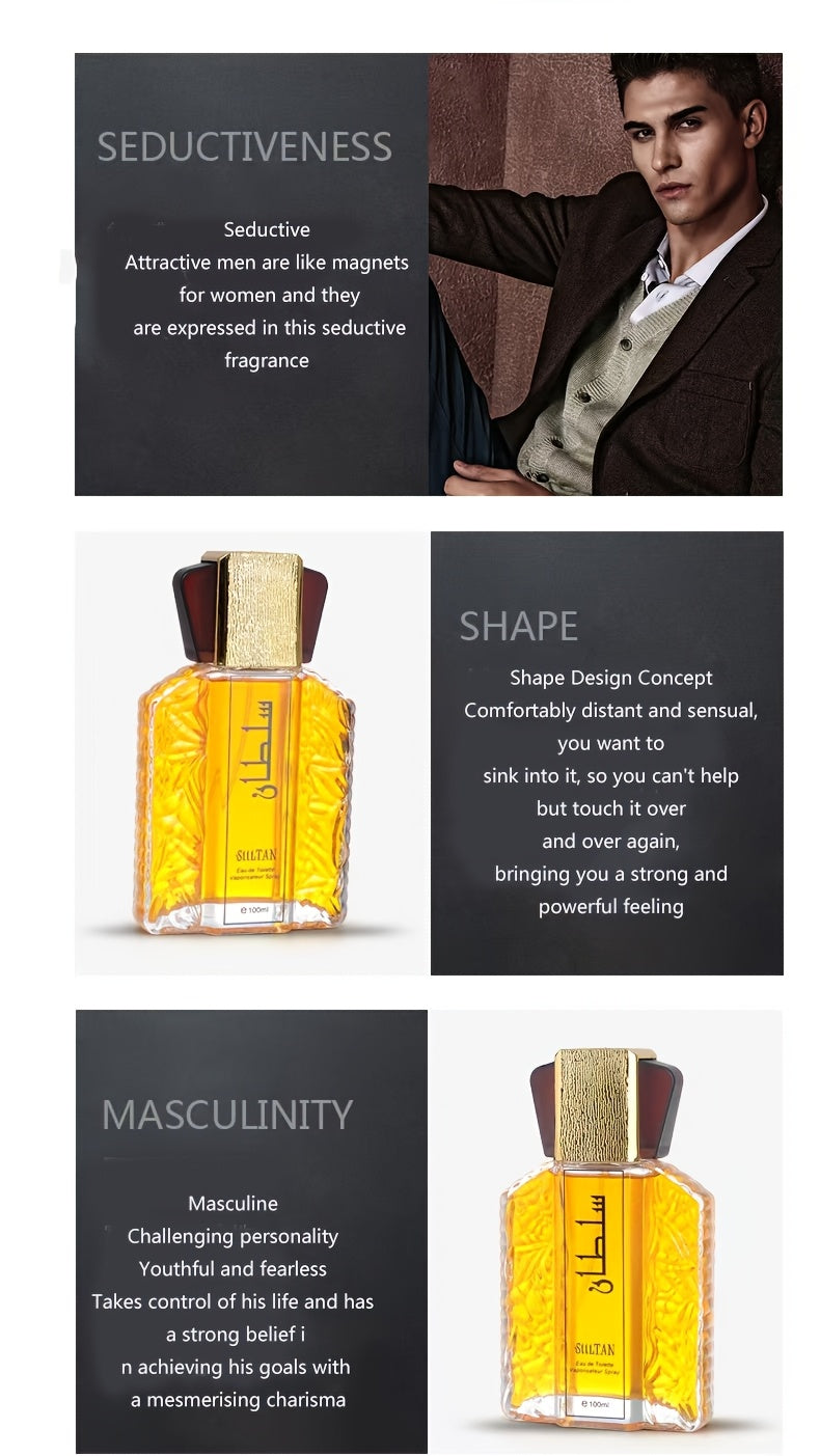 '+, Perfume Floral Amaderado para Hombre, Perfume para Hombre, Perfume Romántico de Larga Duración, Diseño Hermoso, Forma Única, Regalos de Vacaciones, Ideal para el Trabajo Diario