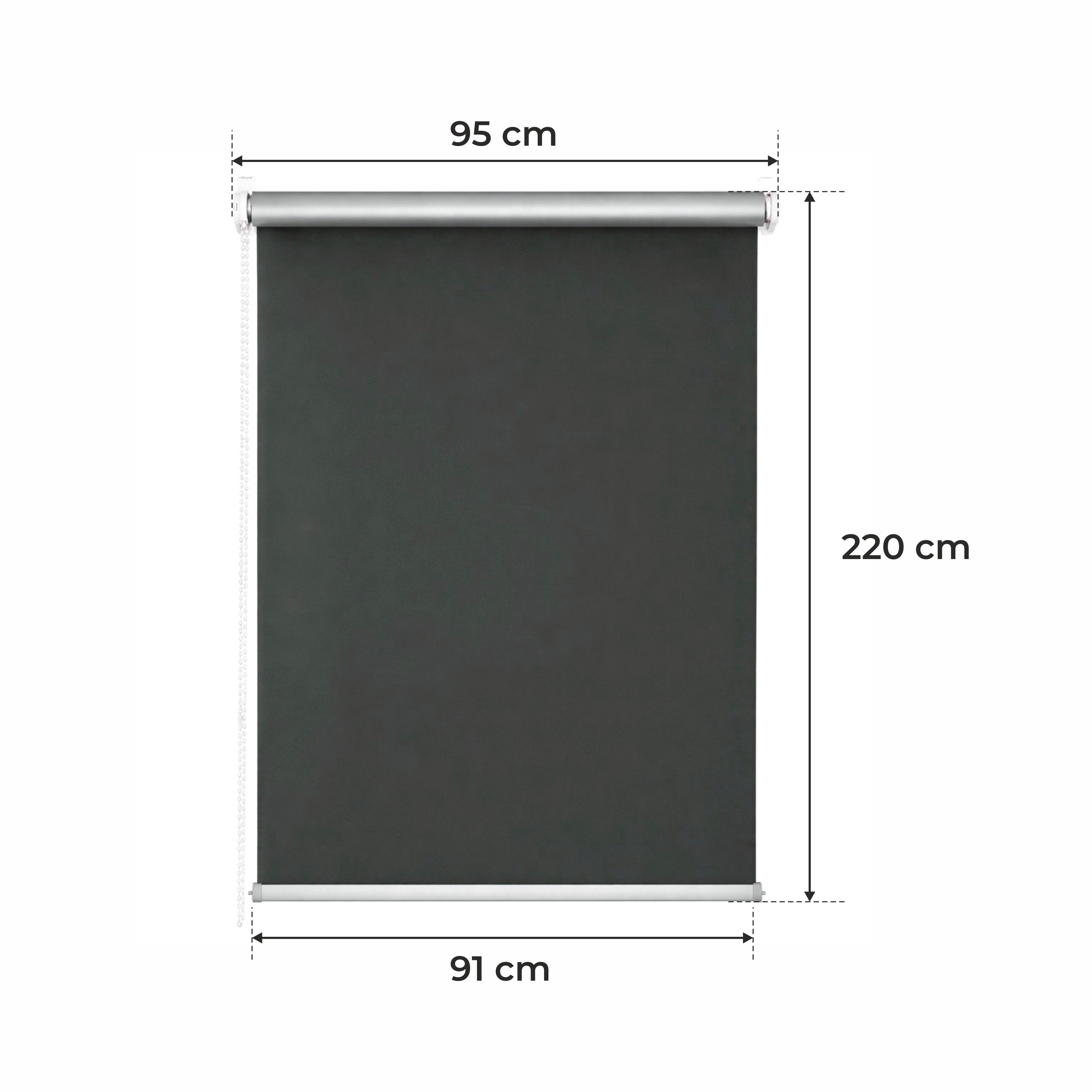 Persiana Térmica Enrollable • Grafito • 32 Tamaños • BOJANEK TERMO • Soportes Ajustables • Instalación en Ventana Sin Taladro • Mecanismo de Cadena • Protección Solar y Térmica • Ideal para Sala, Dormitorio, Cocina, Oficina • Persiana Térmica Blanca Día y